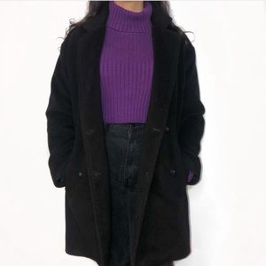 PURPLE CROPPED RIBBED TURTLE NECK